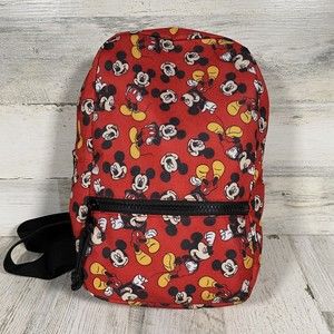 Mickey Mouse All Over Print Youth Mini Backpack Bookbag Red Disney Vacation